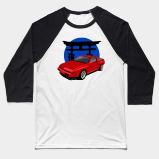 Red Mitsubishi Starion Turbo GSR-X 1982-1993 Baseball T-Shirt